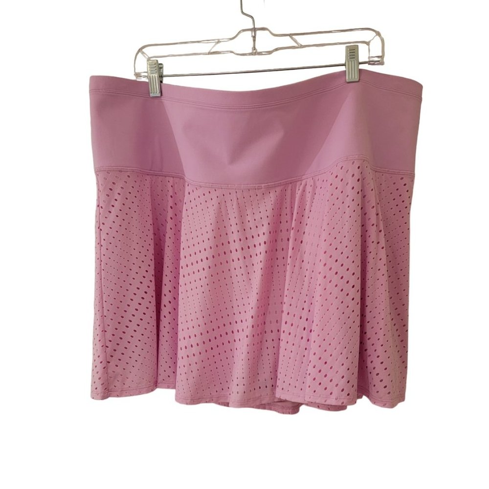 Athleta A-Game Skort Skirt Phone Pocket Stretch Mesh Opaque Lilac Size 3X